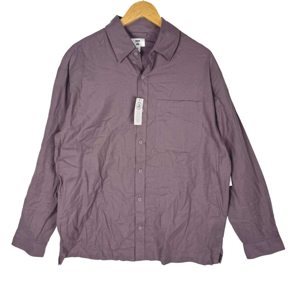 Mode of One Mens Relaxed Fit Flannel Shirt Soft Moon Purple 100197730MN M NWT‎